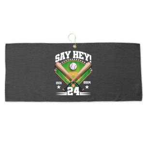 Say Hey Baseball Legend Willie Mays Tribute 1931 2024 Large Microfiber Waffle Golf Towel