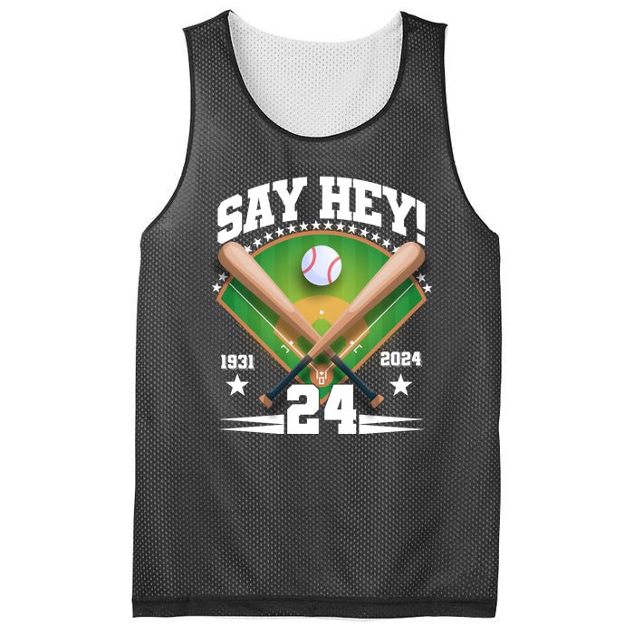 Say Hey Baseball Legend Willie Mays Tribute 1931 2024 Mesh Reversible Basketball Jersey Tank