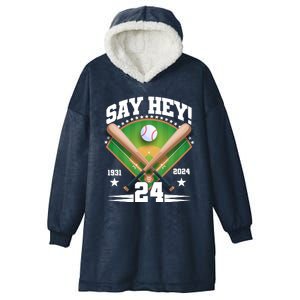 Say Hey Baseball Legend Willie Mays Tribute 1931 2024 Hooded Wearable Blanket