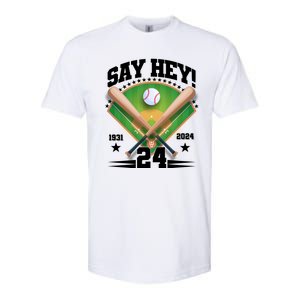 Say Hey Baseball Legend Willie Mays Tribute 1931 2024 Softstyle CVC T-Shirt