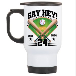 Say Hey Baseball Legend Willie Mays Tribute 1931 2024 Stainless Steel Travel Mug