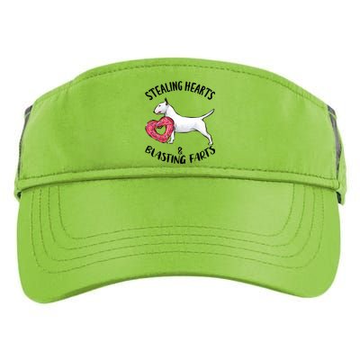 Stealing Hearts Blasting Farts Bull Terrier Valentines Day Gift Adult Drive Performance Visor