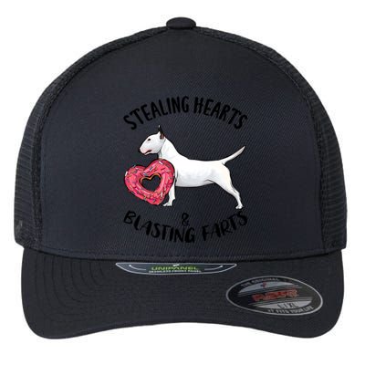 Stealing Hearts Blasting Farts Bull Terrier Valentines Day Gift Flexfit Unipanel Trucker Cap