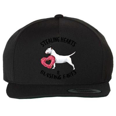 Stealing Hearts Blasting Farts Bull Terrier Valentines Day Gift Wool Snapback Cap