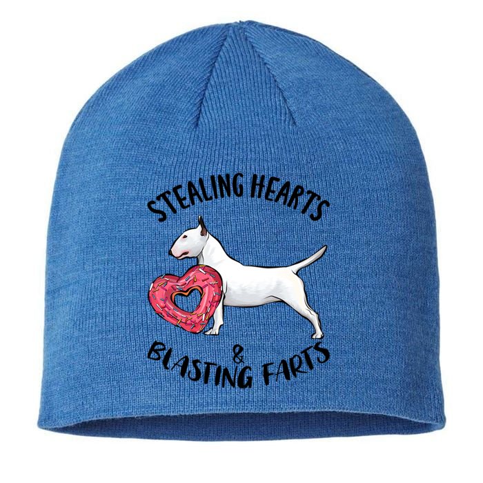 Stealing Hearts Blasting Farts Bull Terrier Valentines Day Gift Sustainable Beanie