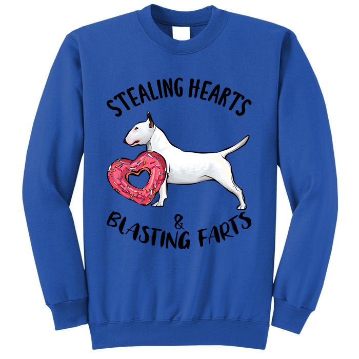 Stealing Hearts Blasting Farts Bull Terrier Valentines Day Gift Tall Sweatshirt