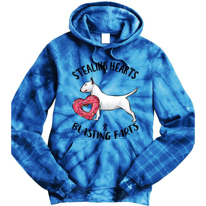 Stealing Hearts Blasting Farts Bull Terrier Valentines Day Gift Tie Dye Hoodie