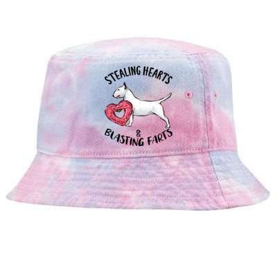 Stealing Hearts Blasting Farts Bull Terrier Valentines Day Gift Tie-Dyed Bucket Hat