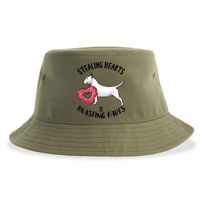 Stealing Hearts Blasting Farts Bull Terrier Valentines Day Gift Sustainable Bucket Hat