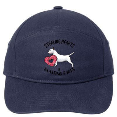 Stealing Hearts Blasting Farts Bull Terrier Valentines Day Gift 7-Panel Snapback Hat