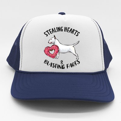 Stealing Hearts Blasting Farts Bull Terrier Valentines Day Gift Trucker Hat