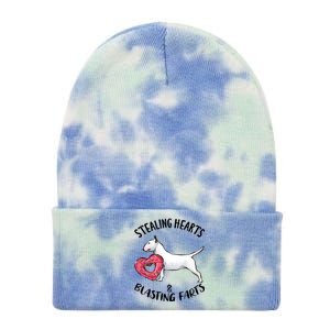 Stealing Hearts Blasting Farts Bull Terrier Valentines Day Gift Tie Dye 12in Knit Beanie