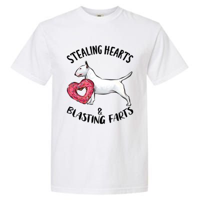 Stealing Hearts Blasting Farts Bull Terrier Valentines Day Gift Garment-Dyed Heavyweight T-Shirt