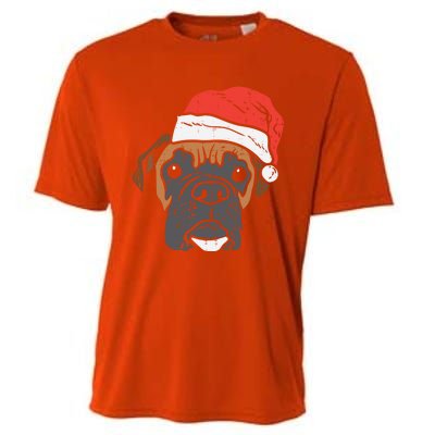 Santa Hat Boxer Dog Christmas Pjs Xmas Dog Lover Owner Cute Gift Cooling Performance Crew T-Shirt