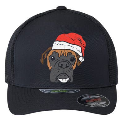 Santa Hat Boxer Dog Christmas Pjs Xmas Dog Lover Owner Cute Gift Flexfit Unipanel Trucker Cap