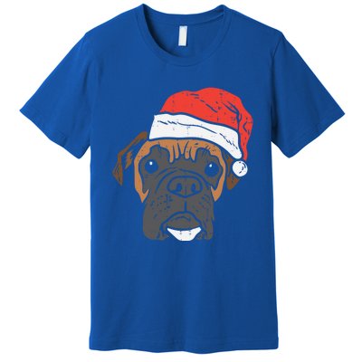 Santa Hat Boxer Dog Christmas Pjs Xmas Dog Lover Owner Cute Gift Premium T-Shirt