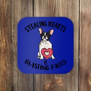 Stealing Hearts Blasting Farts French Bulldog Valentines Day Cute Gift Coaster