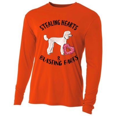 Stealing Hearts Blasting Farts Poodle Valentines Day Meaningful Gift Cooling Performance Long Sleeve Crew