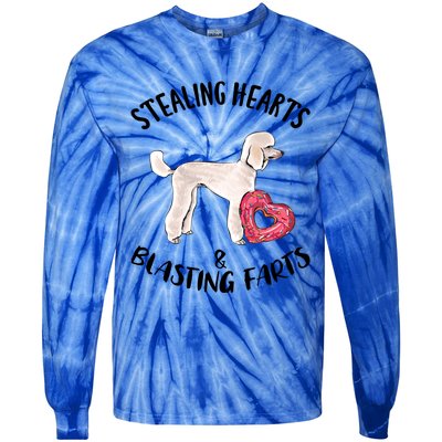 Stealing Hearts Blasting Farts Poodle Valentines Day Meaningful Gift Tie-Dye Long Sleeve Shirt