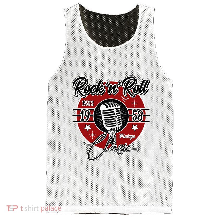 Sock Hop Clothes 50s Greaser Doo Wop Retro Rockabilly 1 Mesh Reversible Basketball Jersey Tank