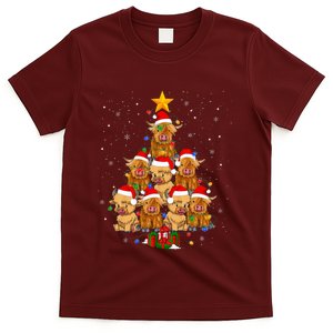 Scottish Highland Cow Christmas Tree Funny Cow Lover Xmas T-Shirt