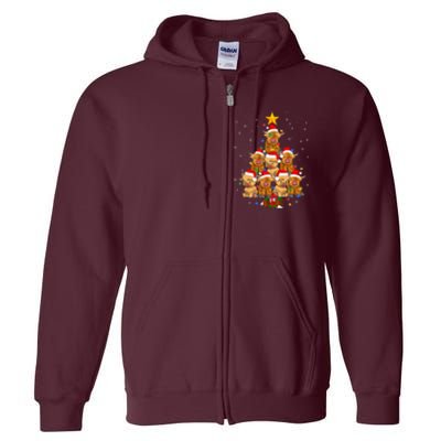 Scottish Highland Cow Christmas Tree Funny Cow Lover Xmas Full Zip Hoodie