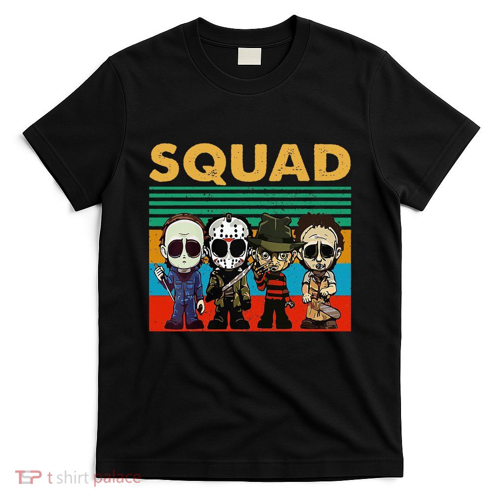 Squad Horror Character Horror Movies Fan Lover Halloween T-Shirt
