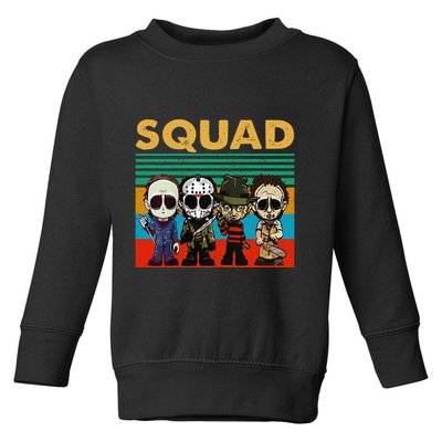 Squad Horror Character Horror Movies Fan Lover Halloween Toddler Sweatshirt