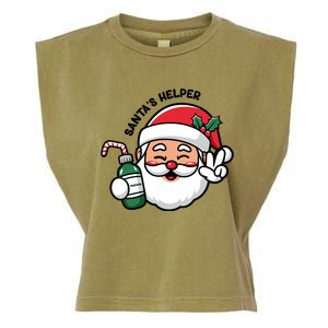 Santas Helper Christmas Holiday Xmas Garment-Dyed Women's Muscle Tee