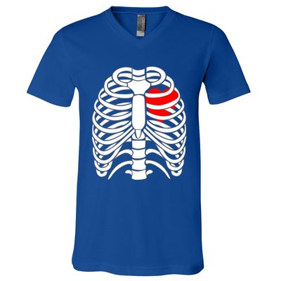 Skeleton Halloween Costume Gift V-Neck T-Shirt