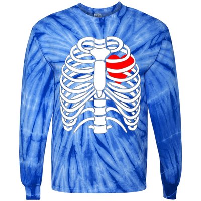 Skeleton Halloween Costume Gift Tie-Dye Long Sleeve Shirt