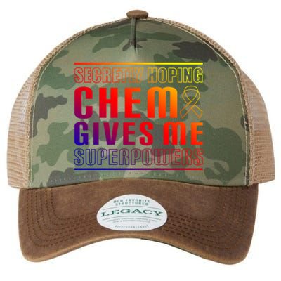 Secretly Hoping Chemo Gives Me Superpowers Melanoma Meaningful Gift Legacy Tie Dye Trucker Hat