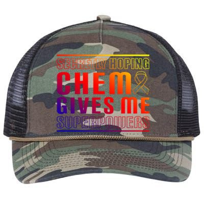 Secretly Hoping Chemo Gives Me Superpowers Melanoma Meaningful Gift Retro Rope Trucker Hat Cap