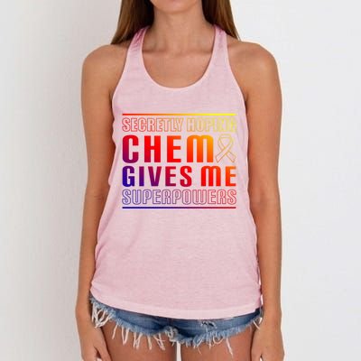 Secretly Hoping Chemo Gives Me Superpowers Melanoma Meaningful Gift Women's Knotted Racerback Tank