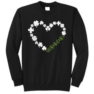 Shenanigans Heart Clover St Patricks Day Sweatshirt