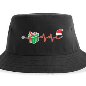 Stethoscope Heartbeat Christmas Nurse Xmas Nursing Scrub Top Sustainable Bucket Hat