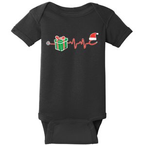 Stethoscope Heartbeat Christmas Nurse Xmas Nursing Scrub Top Baby Bodysuit