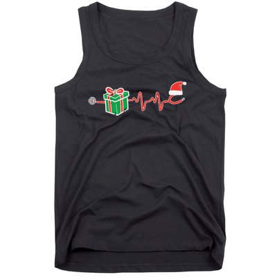 Stethoscope Heartbeat Christmas Nurse Xmas Nursing Scrub Top Tank Top