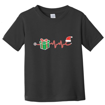 Stethoscope Heartbeat Christmas Nurse Xmas Nursing Scrub Top Toddler T-Shirt