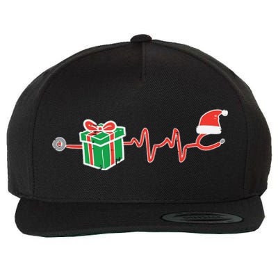 Stethoscope Heartbeat Christmas Nurse Xmas Nursing Scrub Top Wool Snapback Cap