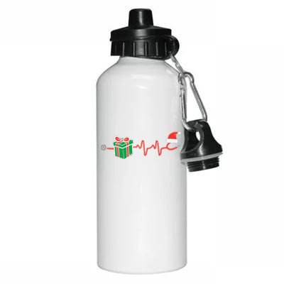 Stethoscope Heartbeat Christmas Nurse Xmas Nursing Scrub Top Aluminum Water Bottle