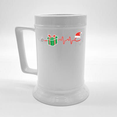 Stethoscope Heartbeat Christmas Nurse Xmas Nursing Scrub Top Beer Stein