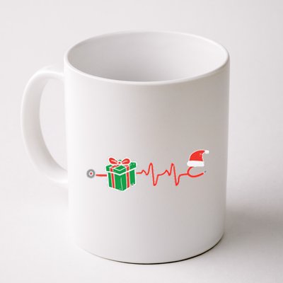 Stethoscope Heartbeat Christmas Nurse Xmas Nursing Scrub Top Coffee Mug