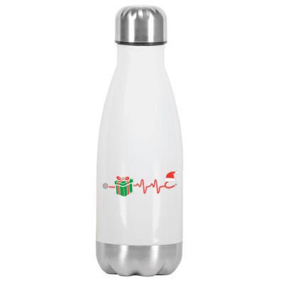 Stethoscope Heartbeat Christmas Nurse Xmas Nursing Scrub Top Stainless Steel Insulated Water Bottle