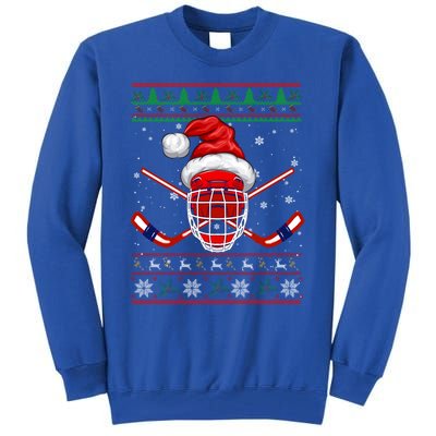 Santa Hockey Christmas Sweater Santa Hockey Player Meaningful Gift Tall Sweatshirt