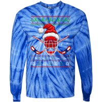 Santa Hockey Christmas Sweater Santa Hockey Player Meaningful Gift Tie-Dye Long Sleeve Shirt