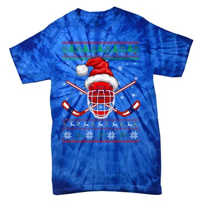 Santa Hockey Christmas Sweater Santa Hockey Player Meaningful Gift Tie-Dye T-Shirt