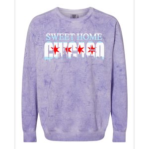 Sweet Home Chicago Flag Skyline Colorblast Crewneck Sweatshirt