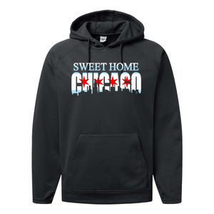 Sweet Home Chicago Flag Skyline Performance Fleece Hoodie