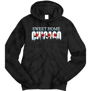 Sweet Home Chicago Flag Skyline Tie Dye Hoodie